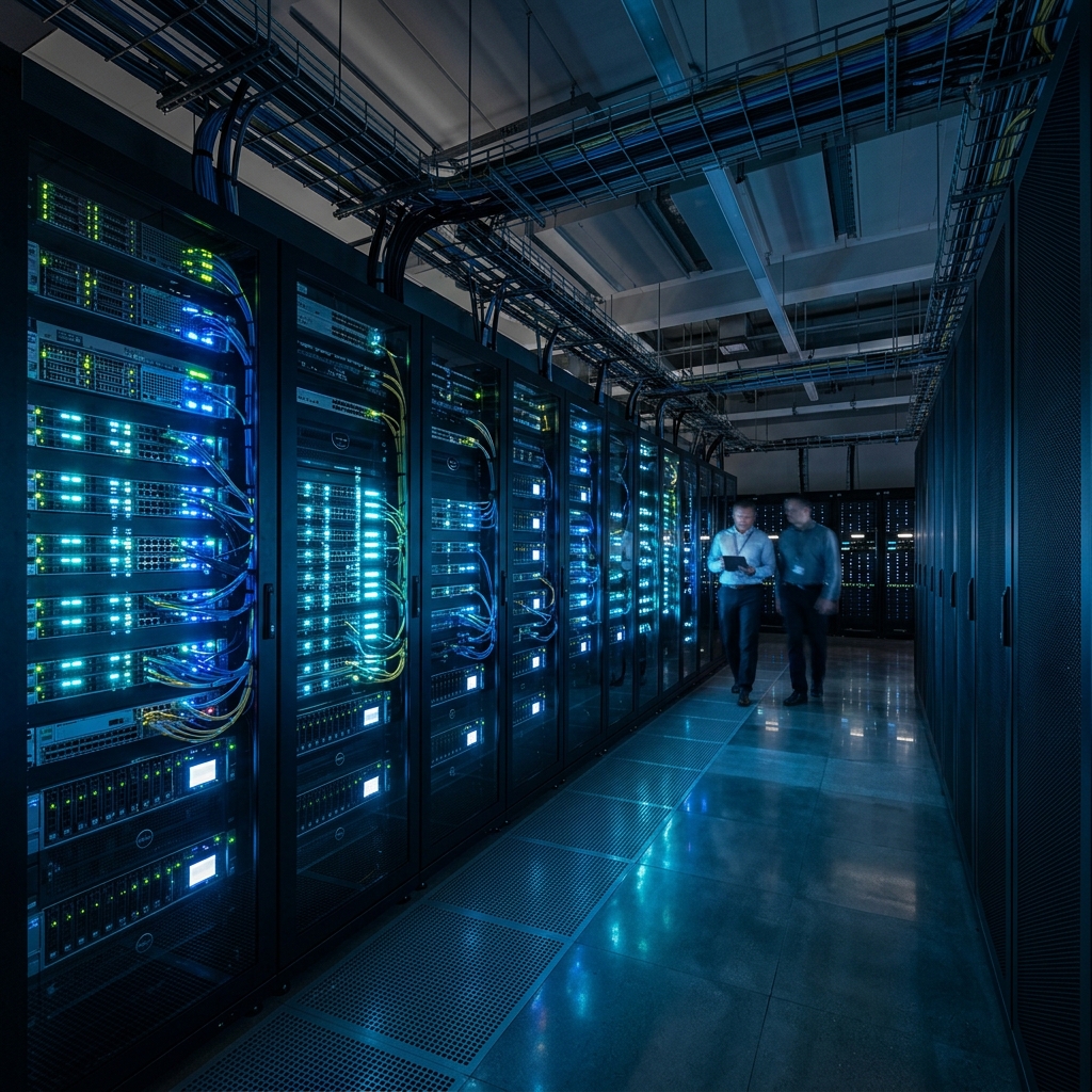 Clean server room installation and structured cabling